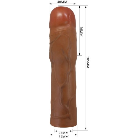 Pretty Love KYLIAN PENIS SLEEVE WITH 7.6 CM EXTENSION MULATTO