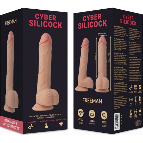 Cyber Silicock FREEMAN ULTRA REALISTIC SOFT LIQUID SILICONE 20 CM -O- 3.8 CM