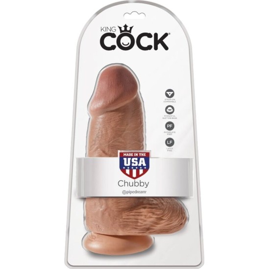 King Cock CHUBBY REALISTIC PENIS 23 CM CARAMEL