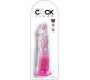King Cock CLEAR REALISTIC PENIS 19.7 CM PINK