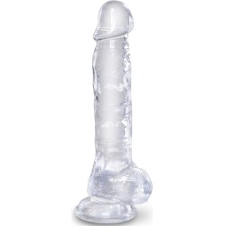 King Cock CLEAR REALISTIC PENIS WITH BALLS 16.5 CM TRANSPARENT