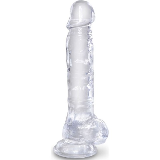 King Cock CLEAR REALISTIC PENIS WITH BALLS 16.5 CM TRANSPARENT