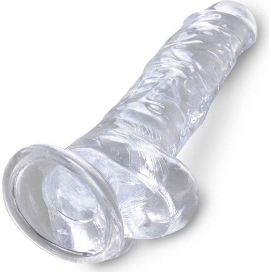 King Cock CLEAR REALISTIC PENIS WITH BALLS 16.5 CM TRANSPARENT