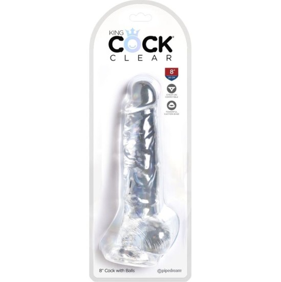 King Cock CLEAR REALISTIC PENIS WITH BALLS 16.5 CM TRANSPARENT