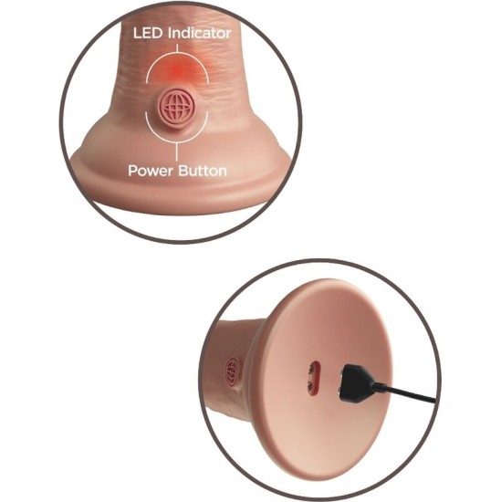 King Cock ELITE REALISTIC DILDO VIBRATING & SILICONE 15.2 CM