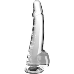 King Cock CLEAR DILDO WITH TESTICLES 19 CM TRANSPARENT