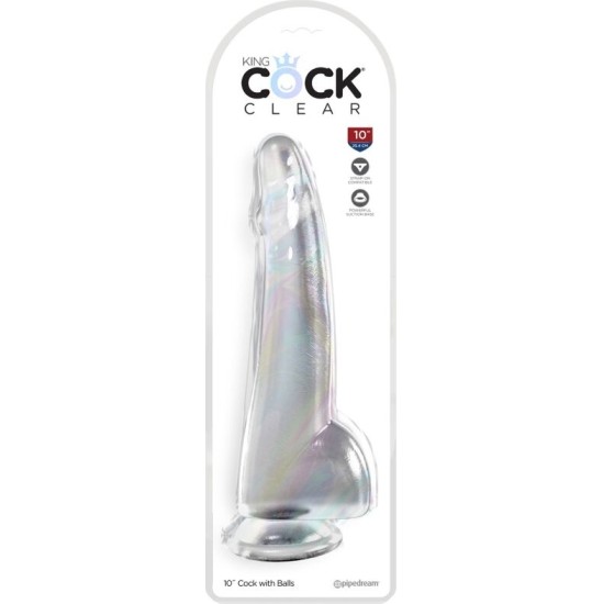 King Cock CLEAR DILDO WITH TESTICLES 19 CM TRANSPARENT