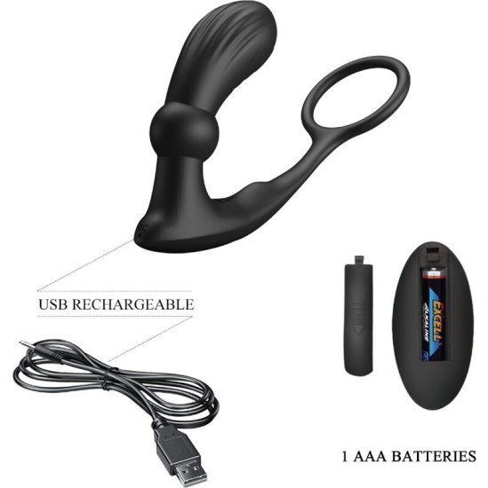 Pretty Love Bottom PRETTY LOVE - WARREN BLACK ANAL RING & VIBRATOR