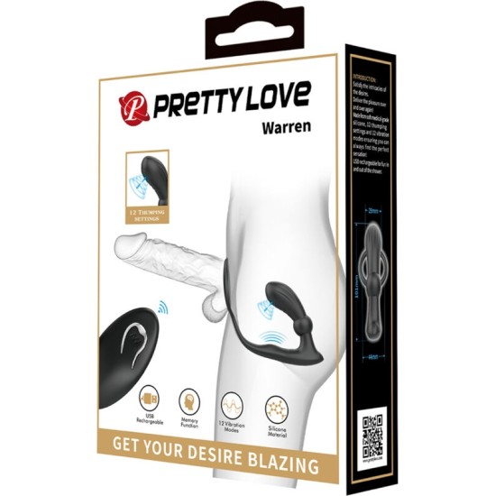 Pretty Love Bottom PRETTY LOVE - WARREN BLACK ANAL RING & VIBRATOR