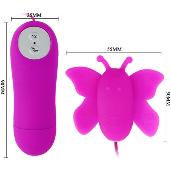 Baile Stimulating BAILE - LOVE EGGS BUTTERFLY CLITORIS STIMULATOR 12 SPEEDS LILAC REMOTE CONTROL