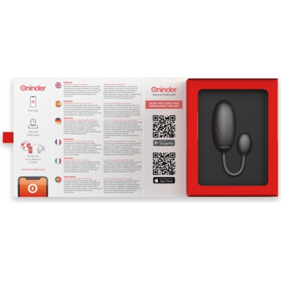 Oninder TOKYO VIBRATING EGG BLACK 7.5 X 3.2 CM FREE APP