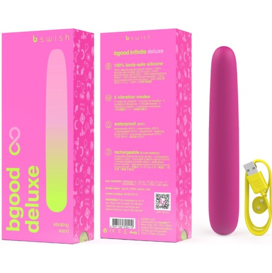 B Swish BGOOD INFINITE DELUXE RECHARGEABLE VIBRATOR PINK SILICONE