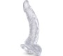 King Cock CLEAR REALISTIC CURVED PENIS WITH BALLS 16.5 CM TRANSPARENT