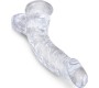 King Cock CLEAR REALISTIC CURVED PENIS WITH BALLS 16.5 CM TRANSPARENT