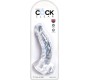 King Cock CLEAR REALISTIC CURVED PENIS WITH BALLS 16.5 CM TRANSPARENT