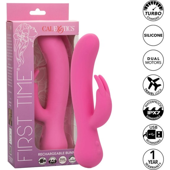 Calexotics FIRST TIME VIBRATOR RABBIT RECHARGEABLE PINK