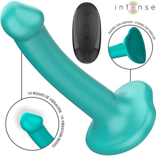 Intense Fun INTENSE - KATIE VIBRATOR WITH SUCTION CUP 10 VIBRATIONS BLUE REMOTE CONTROL