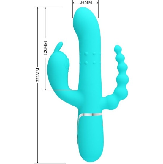 Pretty Love CAMMY 4 IN 1 MULTIFUNCTION TRIPPLE RABBIT VIBRATOR BLUE