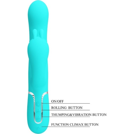 Pretty Love CAMMY 4 IN 1 MULTIFUNCTION TRIPPLE RABBIT VIBRATOR BLUE