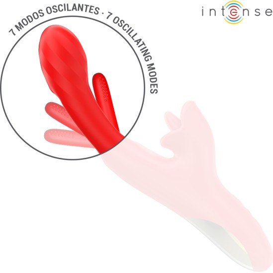 Intense Fun INTENSE - JESSICA MULTIFUNCTION VIBRATOR CLITORIS STIMULATION 24.8 CM RED