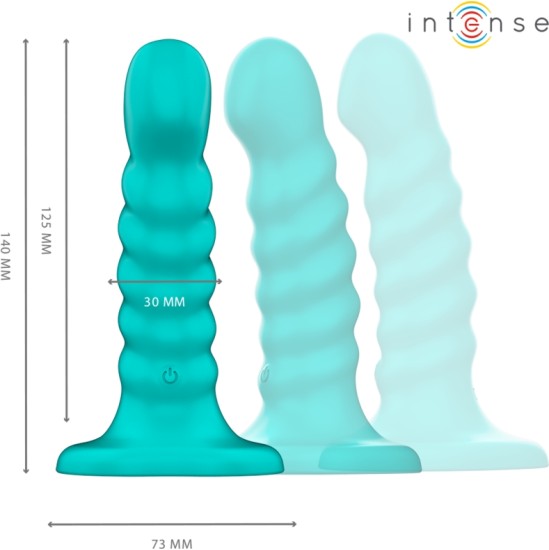 Intense Fun INTENSE - BUFFY VIBRATOR SIZE S SPIRAL DESIGN 10 VIBRATIONS BLUE REMOTE CONTROL