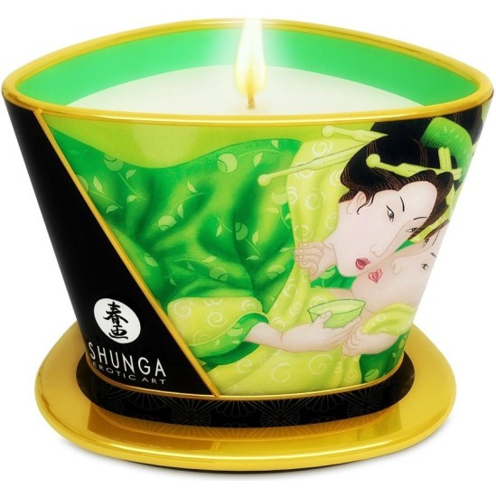 Shunga Candles SHUNGA - MINI CARESS BY CANDELIGHT MASSAGE CANDLE T GREEN 170 ML