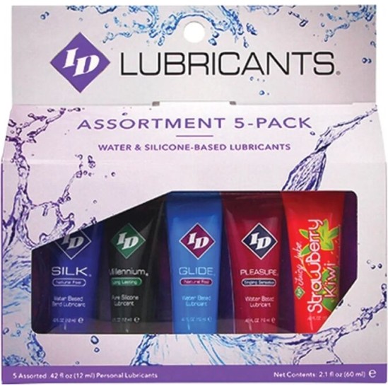 Id Juicy Lube ASSORTED 5X LUBRICANT TUBE PACK 12 ML