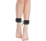 Darkness Bondage DARKNESS - ADJUSTABLE BLACK LEATHER ANKLE HANDCUFFS WITH PADLOCK