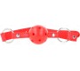 Kink Collar & Gag KINK - BREATHABLE BALL 4 CM GAG WITH DOUBLE RIVET MODEL 1 RED 62.5 x 2.5 CM ADJUSTABLE 42-58 CM