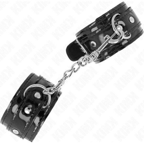 Kink Wrist Restraint KINK - SHINY NEOPRENE WRIST CUFFS ADJUSTABLE 17-24 CM X 4.5 CM