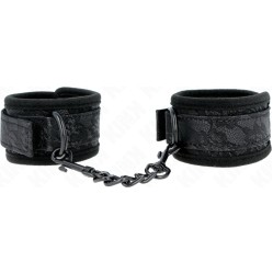 Kink Wrist Restraint KINK - DARK LACE COVERED WRIST CUFFS NEOPRENE ADJUSTABLE BLACK 20-29 CM X 5 CM