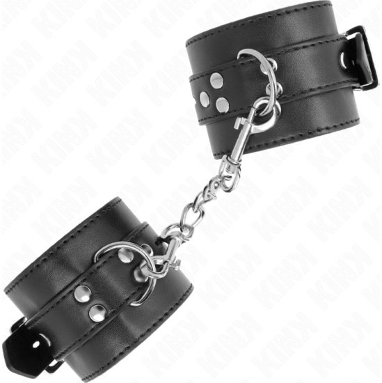 Kink Wrist Restraint KINK - WRIST RESTRAINTS BLACK WITH BLACK BELT ADJUSTABLE 17-28 CM X 6 CM