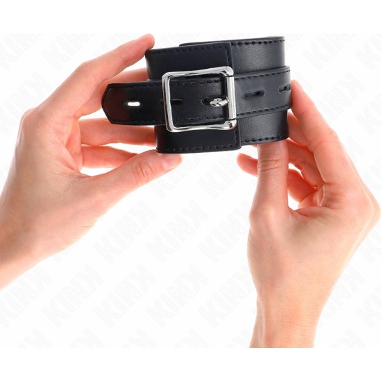 Kink Wrist Restraint KINK - WRIST RESTRAINTS BLACK WITH BLACK BELT ADJUSTABLE 17-28 CM X 6 CM