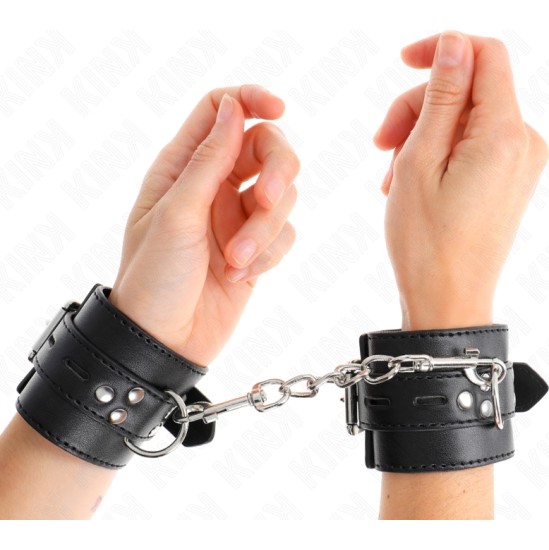 Kink Wrist Restraint KINK - WRIST RESTRAINTS BLACK WITH BLACK BELT ADJUSTABLE 17-28 CM X 6 CM
