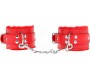 Kink Wrist Restraint KINK - FUR LINED WRIST RESTRAINTS RED WITH RED BELT ADJUSTABLE 17-29 CM X 6 CM