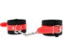 Kink Wrist Restraint KINK - NYLON WRIST RESTRAINTS BLACK WITH LEATHERETTE RED ADJUSTABLE 19-24 CM X 5.5 CM