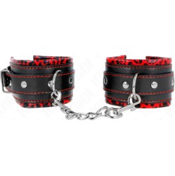 Kink Wrist Restraint KINK - FUR LINED WRIST RESTRAINTS RED / BLACK ADJUSTABLE 17-29 CM X 6 CM