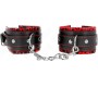 Kink Wrist Restraint KINK - FUR LINED WRIST RESTRAINTS RED / BLACK ADJUSTABLE 17-29 CM X 6 CM