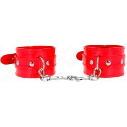 Kink Wrist Restraint KINK - SHINY HAND CUFFS RED ADJUSTABLE 23-33 CM