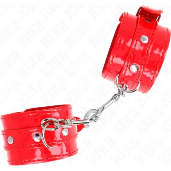 Kink Wrist Restraint KINK - SHINY HAND CUFFS RED ADJUSTABLE 23-33 CM