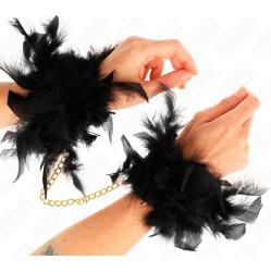Kink Wrist Restraint KINK - FEATHER HAND CUFFS WITH GOLD CHAIN MODEL 1