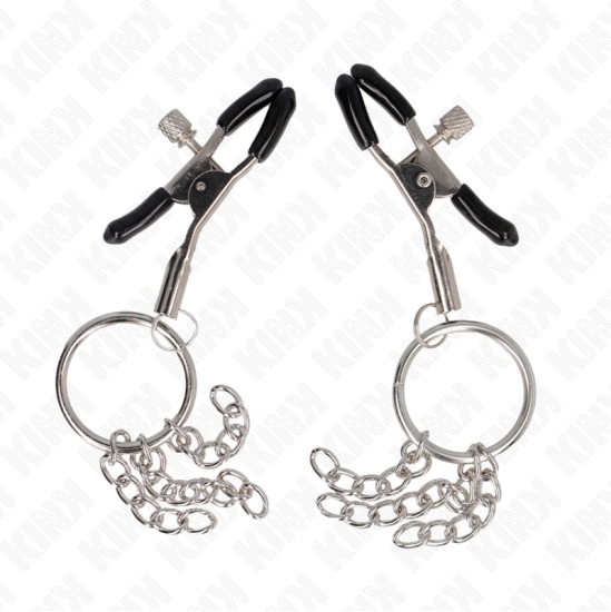 Kink Nipple Grip KINK - O RING NIPPLE CLAMP AND LITTLE CHAIN SILVER 6 CM