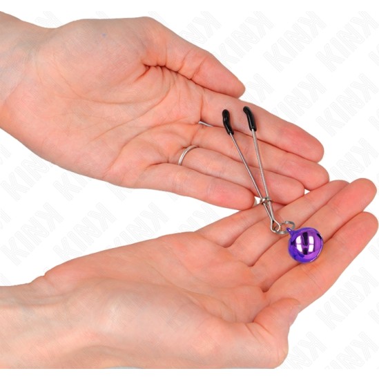 Kink Nipple Grip KINK - THIN BELL NIPPLE CLAMPS PURPLE 7 CM