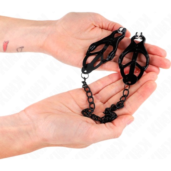 Kink Nipple Grip KINK - JAPANESE CLOVER NIPPLE CLAMPS WITH CHAIN BLACK 30 CM
