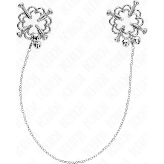 Kink Nipple Grip KINK - METAL FLOWER NIPPLE CLAMPS WITH CHAIN