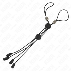 Kink Nipple Grip KINK - BLACK DETAIL NIPPLE CLAMPS WITH BLACK ELASTIC