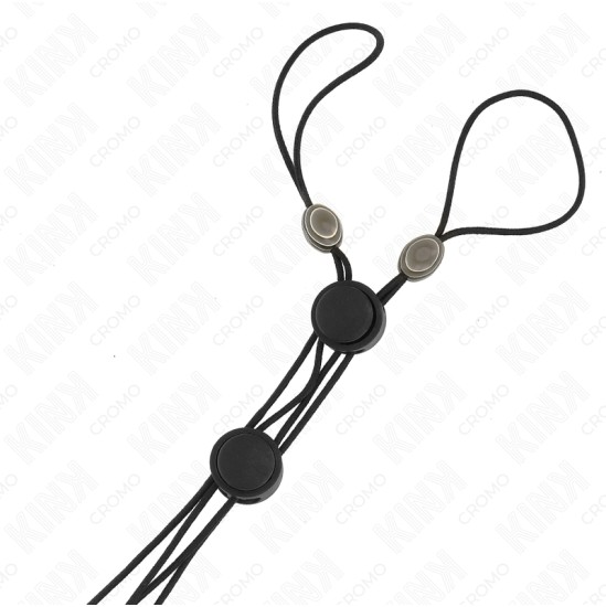 Kink Nipple Grip KINK - BLACK DETAIL NIPPLE CLAMPS WITH BLACK ELASTIC