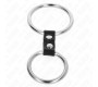 Kink Ring Power KINK - DOUBLE METAL PENIS RING 3.7 CM TO 5 CM CONNECTED BY LEATHER STRAP MODEL 2