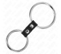 Kink Ring Power KINK - DOUBLE METAL PENIS RING 3.7 CM TO 5 CM CONNECTED BY LEATHER STRAP MODEL 2
