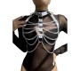 Subblime Fetish SUBBLIME - 953737 CHEST HARNESS WITH RINGS AND CHAINS SILVER ONE SIZE